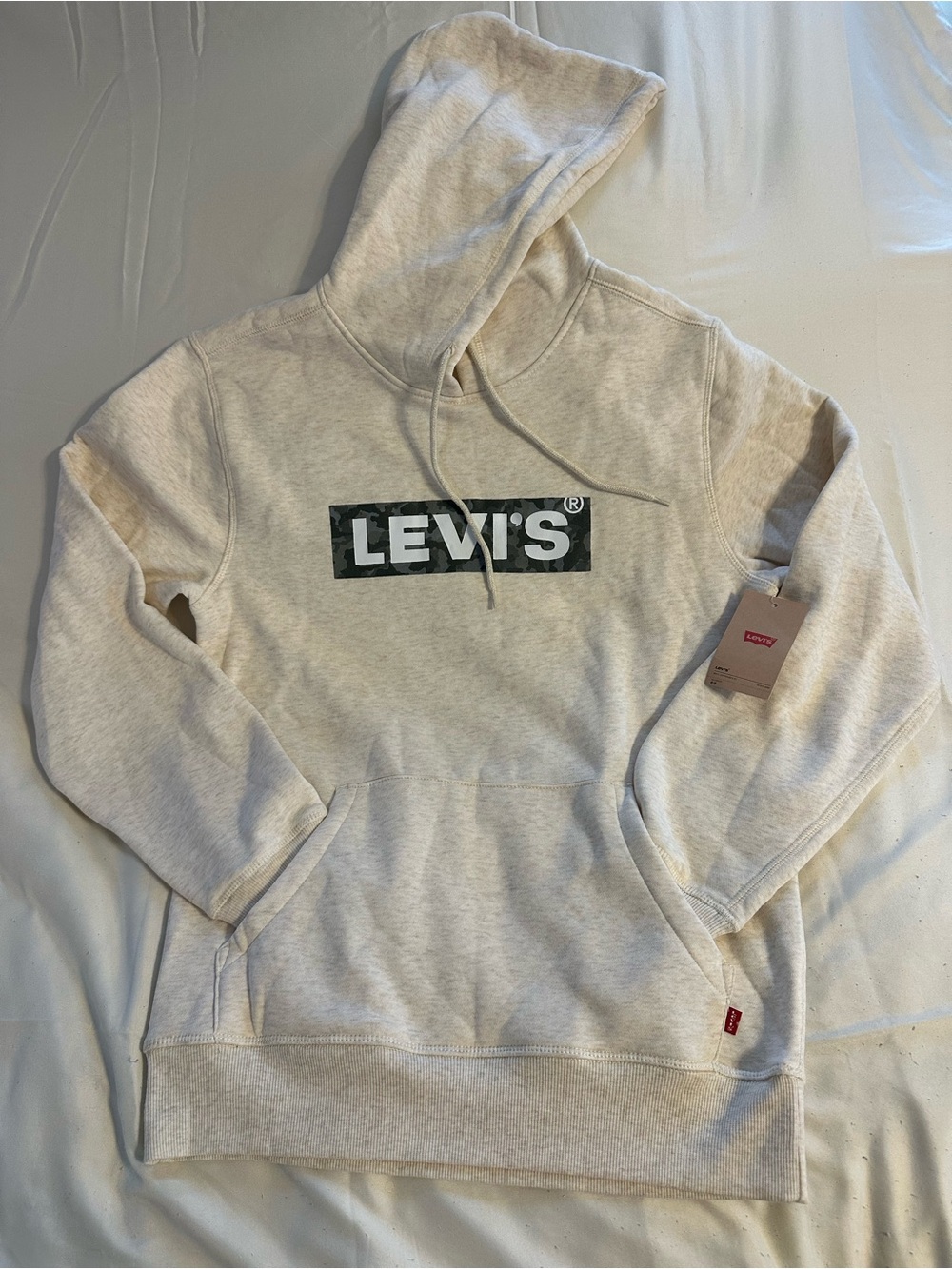 Levi's Cream Pullover Hoodie with Camo Logo